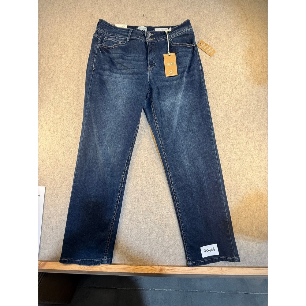 NWT Angels Forever Young Everflex Curvy Straight Jeans Bora Blue High Rise 14/32